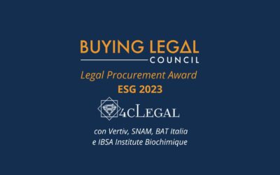 4cLegal premiata con Snam, BAT Italia, Vertiv e IBSA Institute Biochimique, ai Legal Procurement Awards a New York